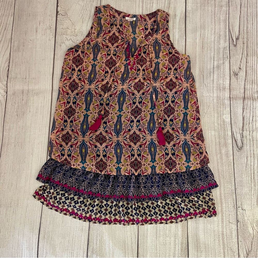 XHILARATION Women’s Boho Patterned Paisley Sleeveless Top Blouse Size Medium